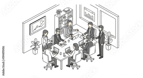 Business Professionals in Modern Office Meeting.