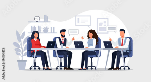 Group of Business Professionals Working Together.