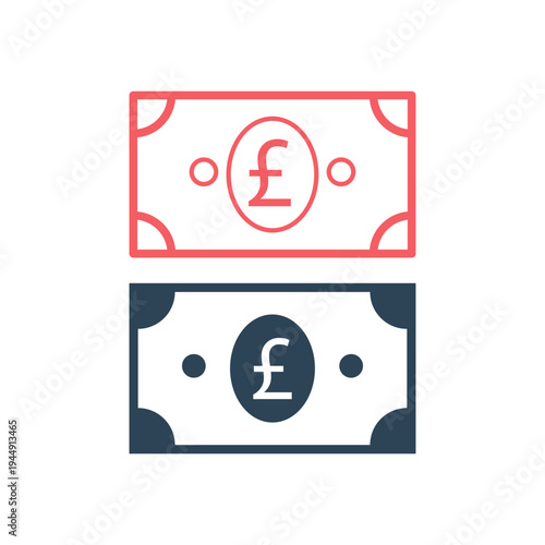 Pound sterling icons set symbol sign vector.
