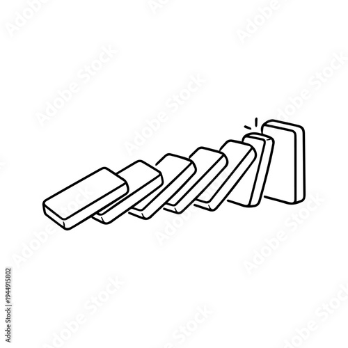 dominoes fall in a chain icon vector isolated
Vector line icon on a white background