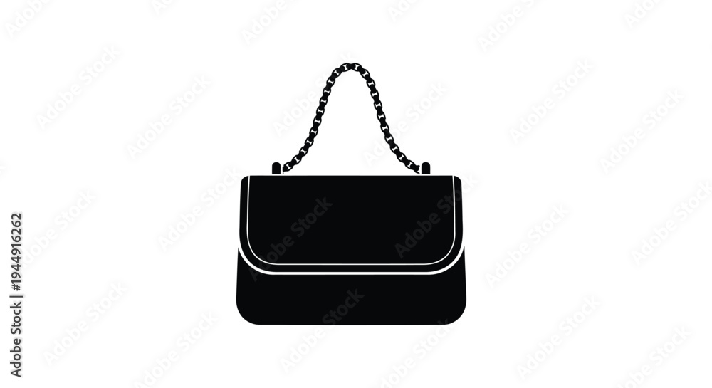 Fototapeta premium Vector black handbag icon
