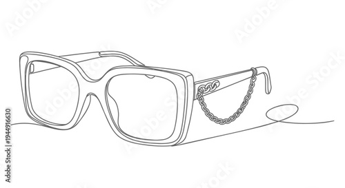 Vector illustration of broken glasses with chain
