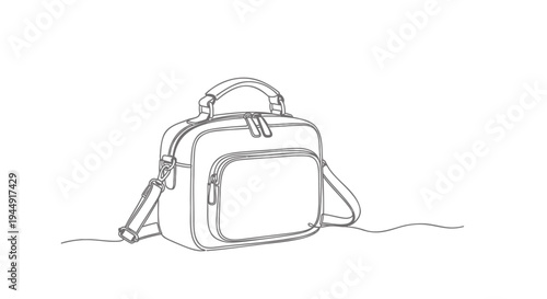Vector illustration of a single black handbag