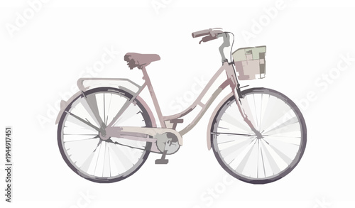 Vintage romantic bicycle watercolor vector illustration