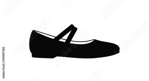 Vector silhouette of a Mary Jane shoe