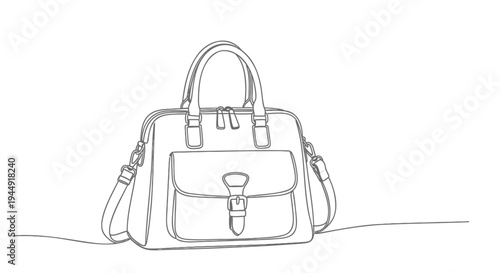 Vector illustration of a single women's handbag
