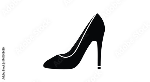 Black high heel shoe vector icon
