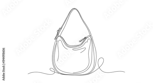Vector illustration of a single minimalist handbag