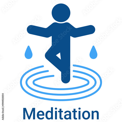 Meditation Icon Outline Style. Vector Illustration For Graphic Design