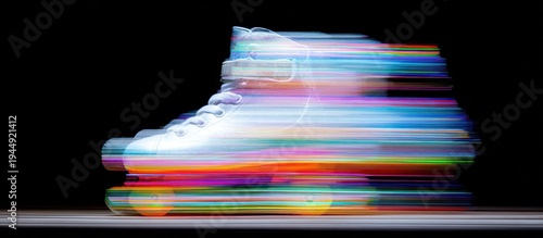 Roller skate with motion blur effect.