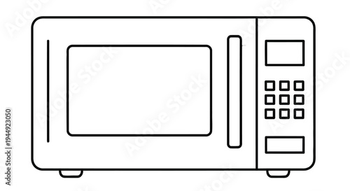 Simple line drawing of a kitchen microwave oven a common household appliance