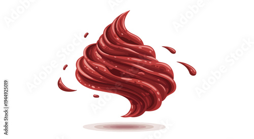 Swirl of Rich Red Berry Jam or Creamy Frosting