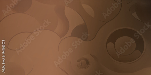 Abstract Geometric Circles and Organic Shapes in Earth Tones.