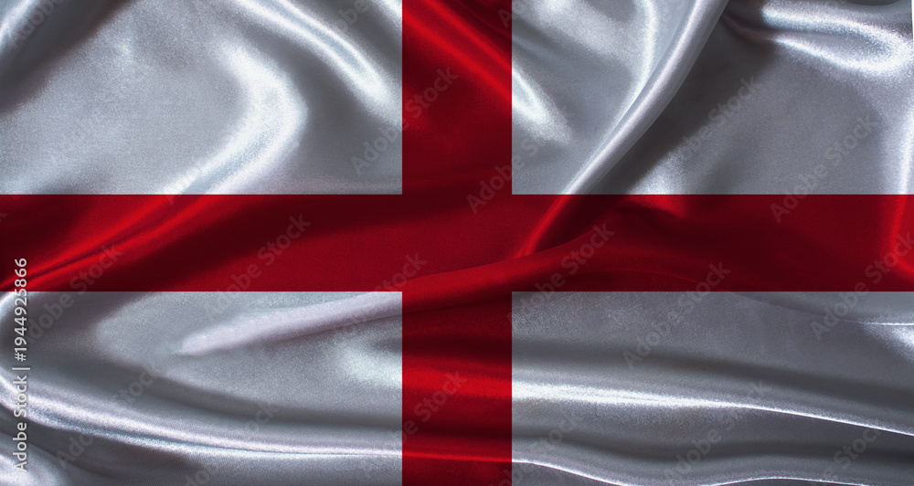 Fototapeta premium England flag with cloth textured background. National flag of England with realistic texture
