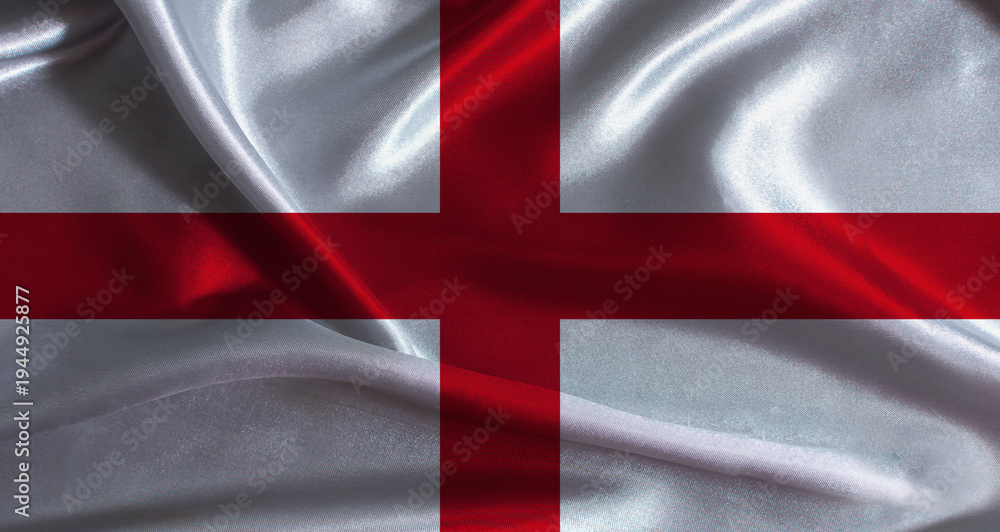 Fototapeta premium National flag of England with cloth texture. England flag with realistic texture background