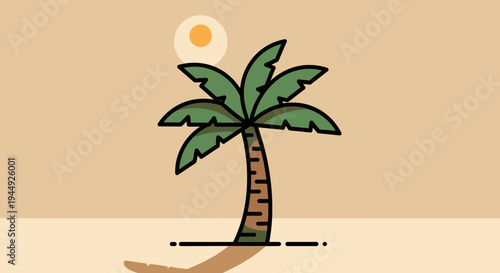 A single palm tree standing tall.