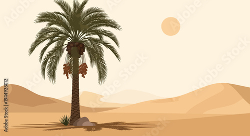 A lone palm tree standing tall.