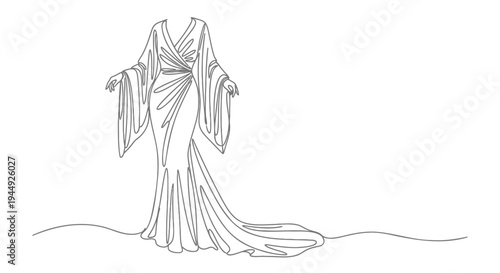 Vector illustration of a draped gown or dress