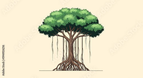 Banyan Tree with Exposed Roots.