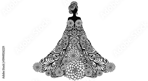 Vector ornate metal pendant with floral design