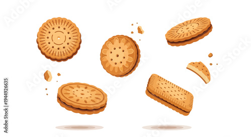 Floating Sandwich Cookies with Chocolate Cream Filling