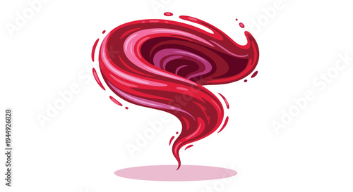 Abstract Red Liquid Vortex or Swirling Energy Spiral Illustration