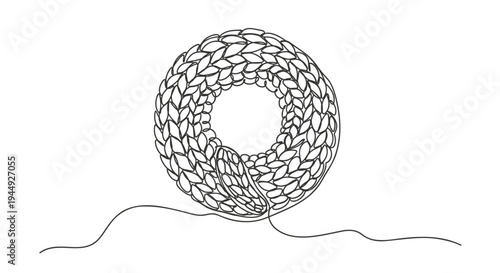 Vector illustration of a coil of rope or chain