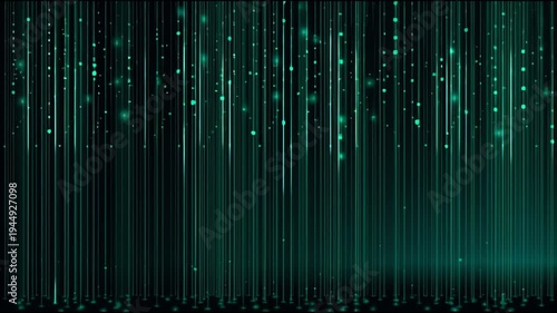 Abstract digital background with glowing vertical lines and particles in futuristic technology style