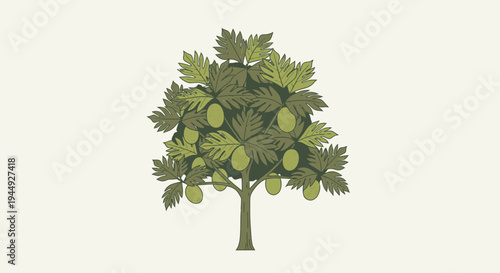 Detailed illustration of a green tree.