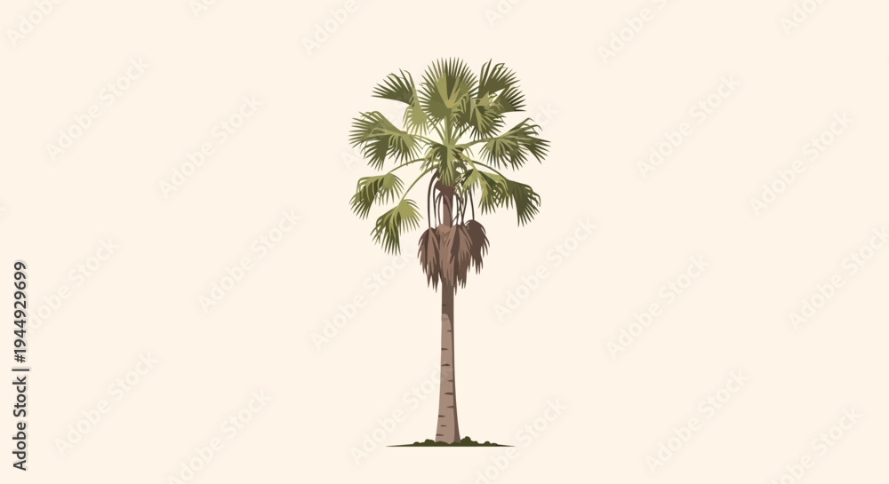 Obraz premium Palm tree standing alone outdoors.