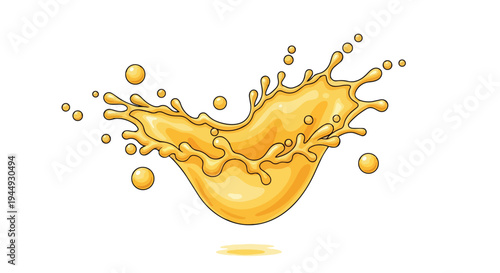 Orange Juice Splash Isolated on White Background