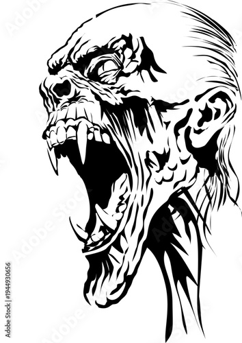 illustration vector of a zombies face