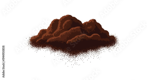 Pile of Fresh Organic Soil Isolated on White Background