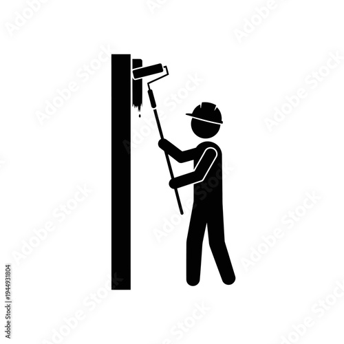 Worker Painting Wall