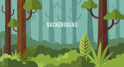 Green plants in forest undergrowth area.