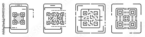 Smartphone scanning a QR code or transferring data represented in the image