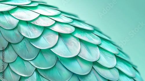 Vibrant Green Scales with Smooth Texture on a Soft Background for Creative Projects