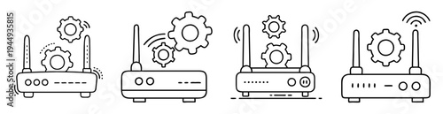 depiction of the concept of internet and router settings configurations