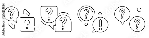 Question Mark and Exclamation Icon Set Representing Support, Knowledge, or Frequently Asked Questions
