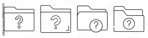 Multiple folders with a question mark denoting unknown or missing information