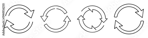 Various types of recycle icons representing different kinds of circular flows