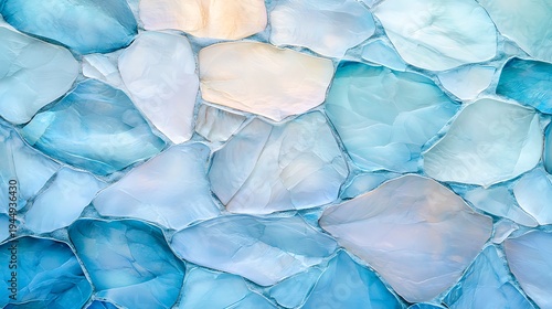 Textured Blue and White Abstract Background with Irregular Stone Shapes and Soft Colors