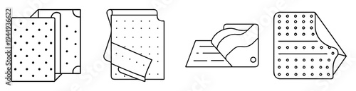 Abstract line art illustration showcasing perforated sheets with peeling effect for designs