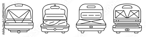 Diverse Set of Sandwich Makers Depicting Different Grilling Plate Patterns