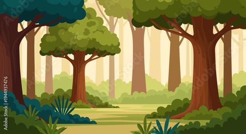 Trees Forest Green Foliage Nature Scene 2.