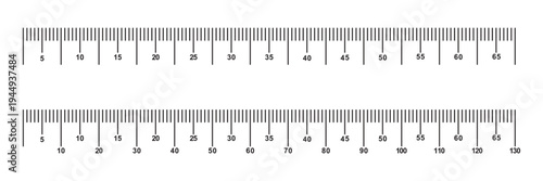 Measuring scale, markup for rulers vector illustration. Various measurement scales with divisions. Measuring tool. Blank measuring scale indicator . Vector Illustration . EPS 10