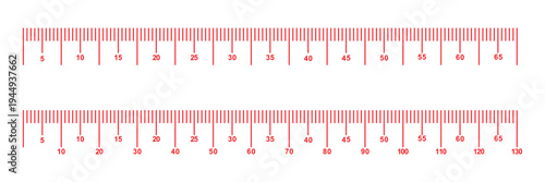 Measuring scale, markup for rulers vector illustration. Various measurement scales with divisions. Measuring tool. Blank measuring scale indicator . Vector Illustration . EPS 10