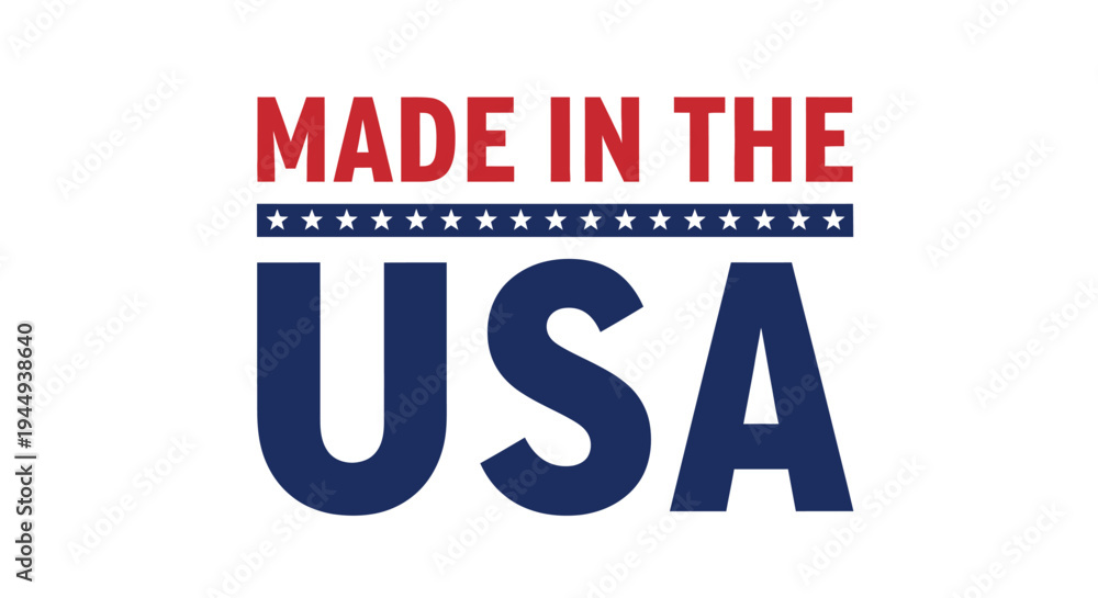 Fototapeta premium A close-up view of a patriotic sign reading Made in the USA