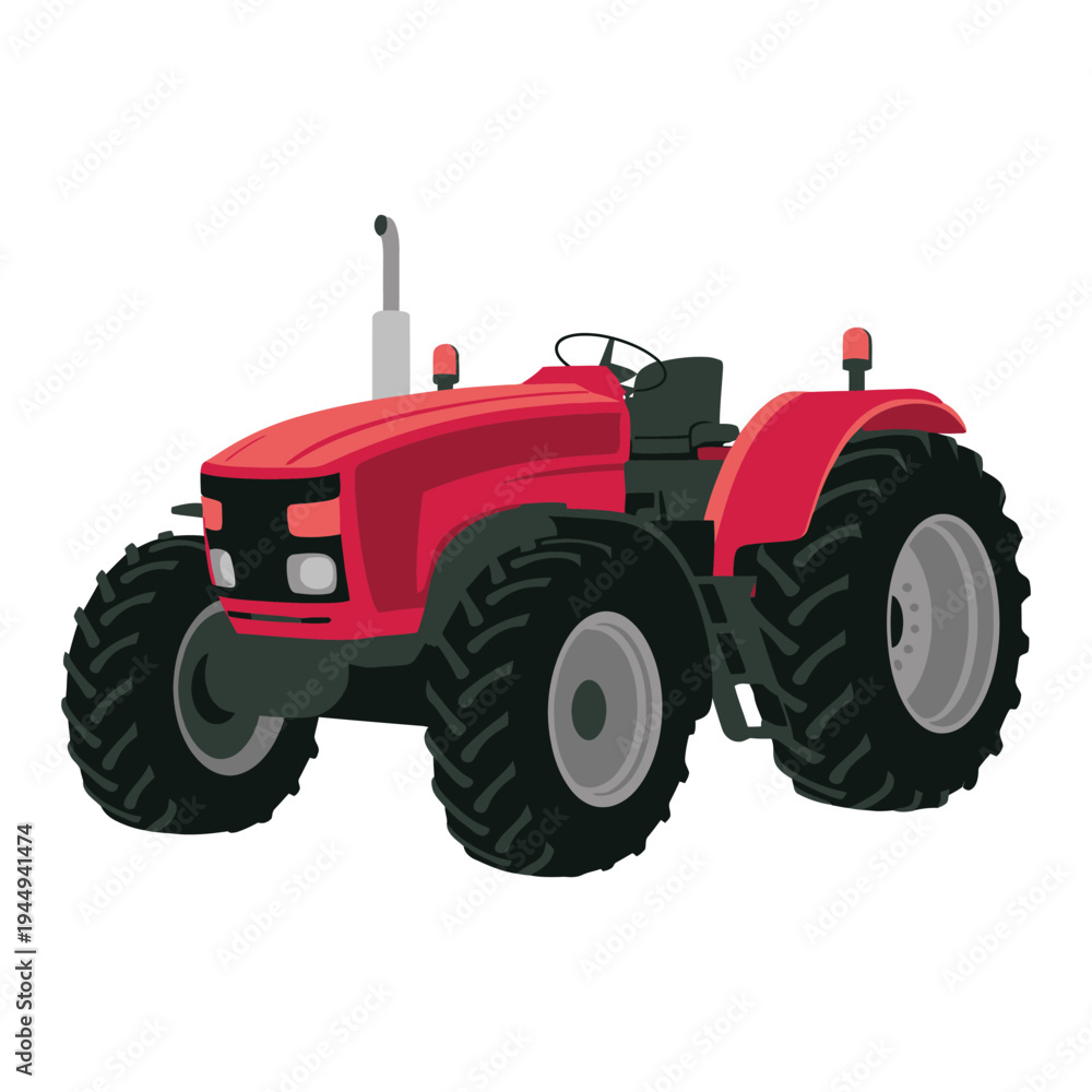 Obraz premium red tractor isolated on white