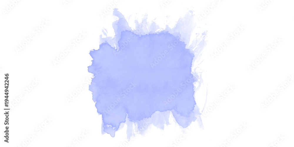Obraz premium Purple lavender watercolor splash paint stroke isolated on black background artistic texture graphic design element tool